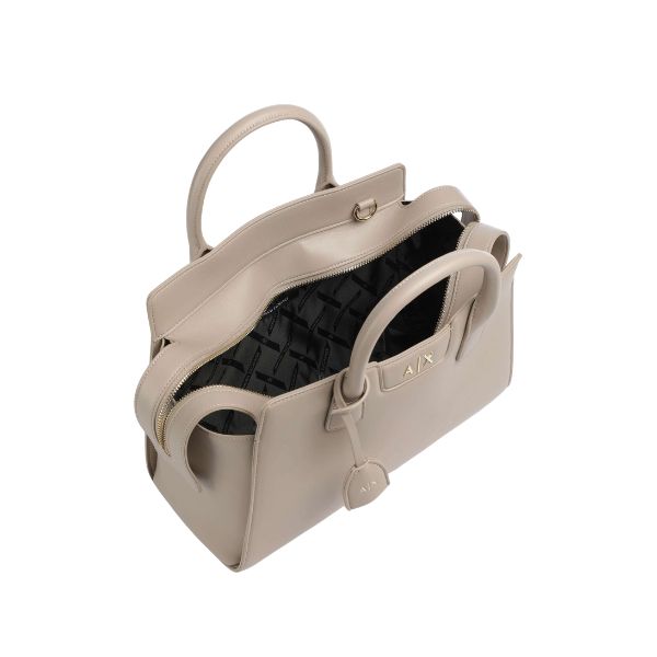 Armani Exchange borsa a mano top handle grande sand