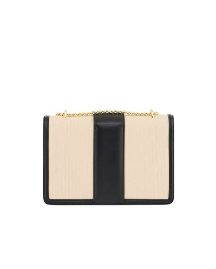 Armani Exchange borsa a spalla in tessuto e pelle con dettagli neri