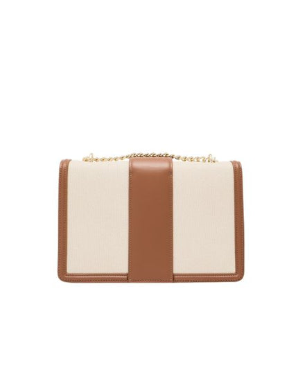 Armani Exchange borsa a spalla in tessuto e pelle con dettagli marroni