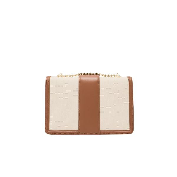 Armani Exchange borsa a spalla in tessuto e pelle con dettagli marroni