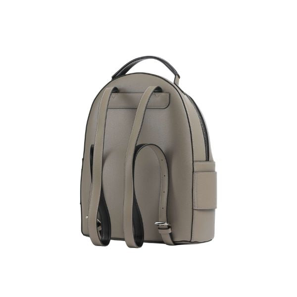Armani Exchange zaino effetto saffiano con logo smaltato sand