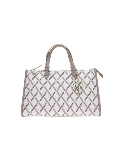Armani Exhange borsa a mano con stampa geometrica bianca