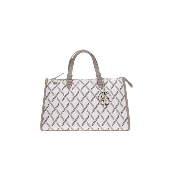 Armani Exhange borsa a mano con stampa geometrica bianca