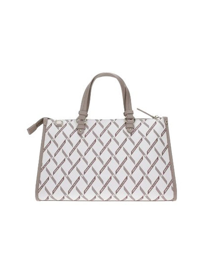 Armani Exhange borsa a mano con stampa geometrica bianca