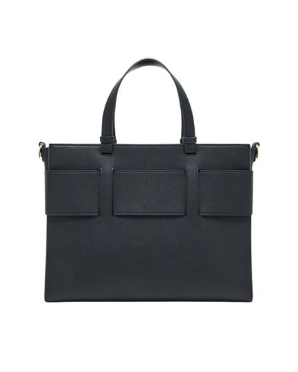 Armani Exchange Borsa Tote grande con logo smaltato doppio manico e tracolla Nera