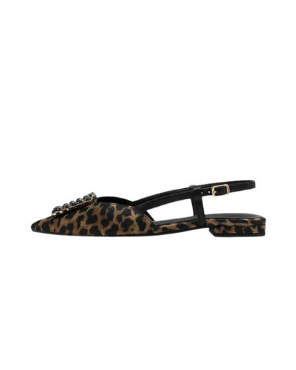 Tamaris sling back con stampa animalier e accessorio gioiello