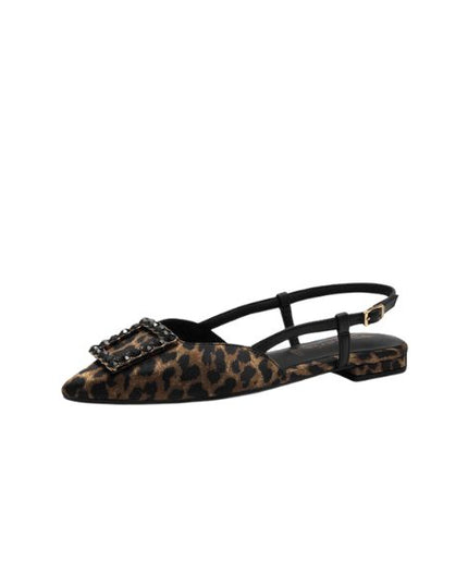 Tamaris sling back con stampa animalier e accessorio gioiello