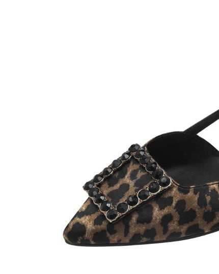 Tamaris sling back con stampa animalier e accessorio gioiello