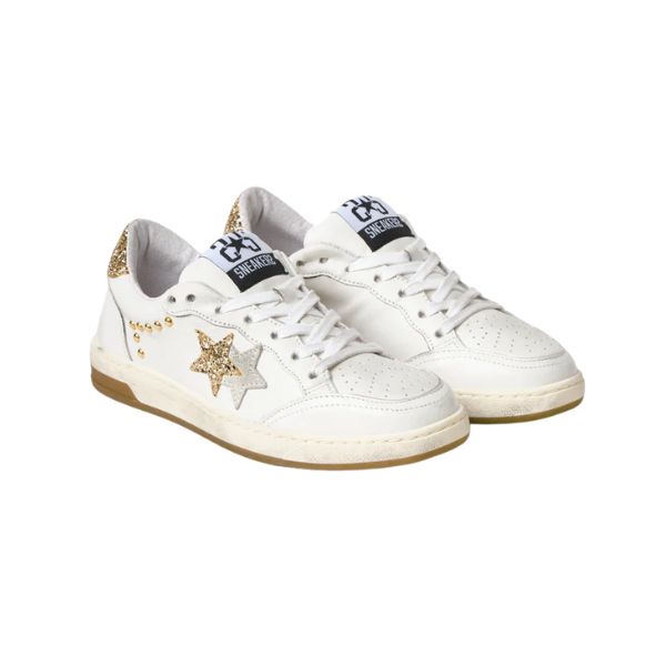 2Star Week Star sneakers effetto used con dettagli oro