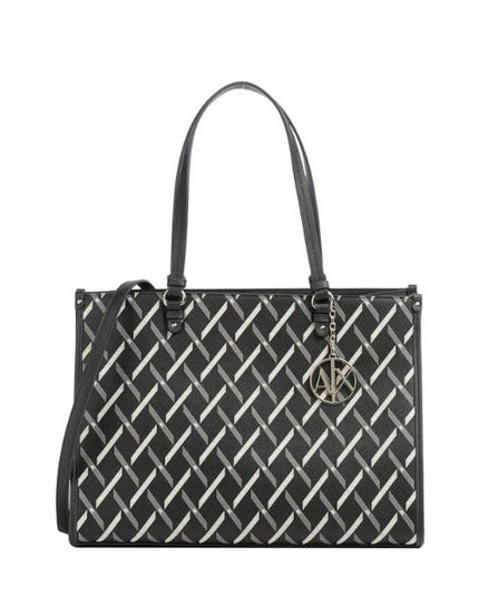 Armani Exhange borsa shopping con stampa geometrica nera