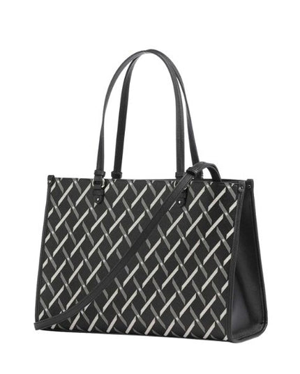 Armani Exhange borsa shopping con stampa geometrica nera