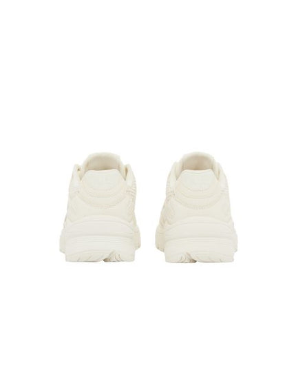 Armani Exchange sneakers in mesh bianco e oro