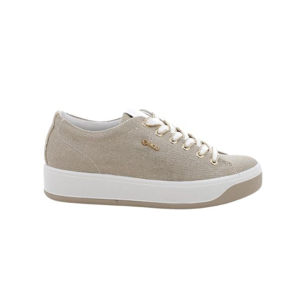Igi&co sneakers platform in tessuto beige