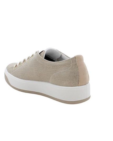 Igi&co sneakers platform in tessuto beige