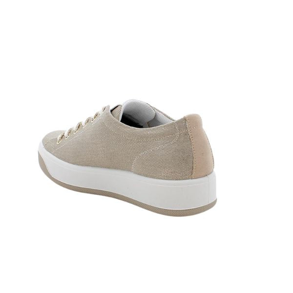 Igi&co sneakers platform in tessuto beige