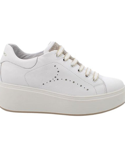 Igi&co sneakers platform bianche con dettagli strass