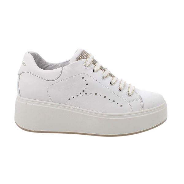 Igi&co sneakers platform bianche con dettagli strass