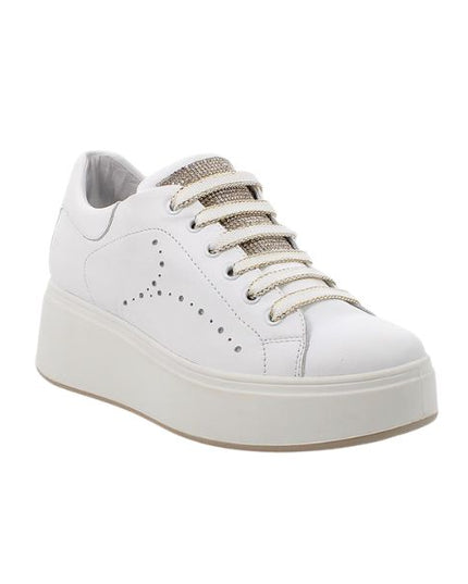 Igi&co sneakers platform bianche con dettagli strass