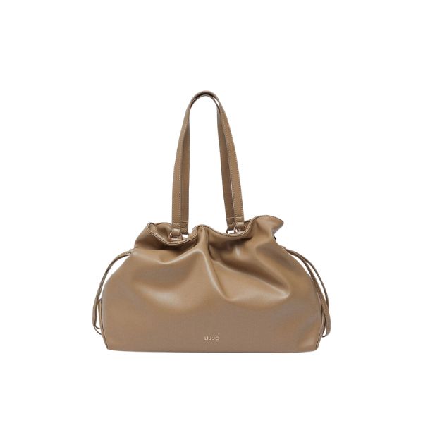 Liu Jo Riccy borsa a spalla grande con coulisse cammello