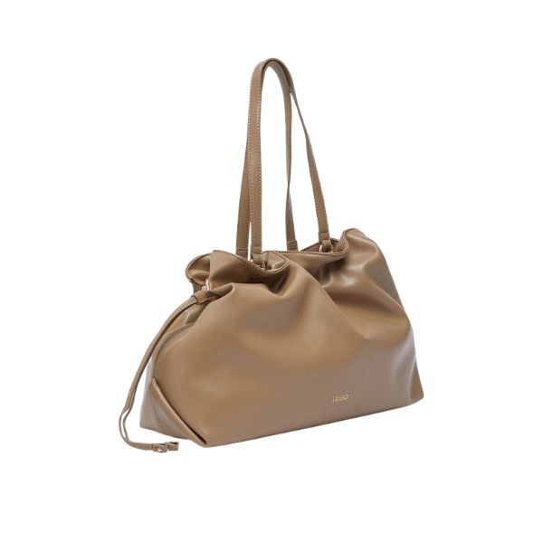 Liu Jo Riccy borsa a spalla grande con coulisse cammello