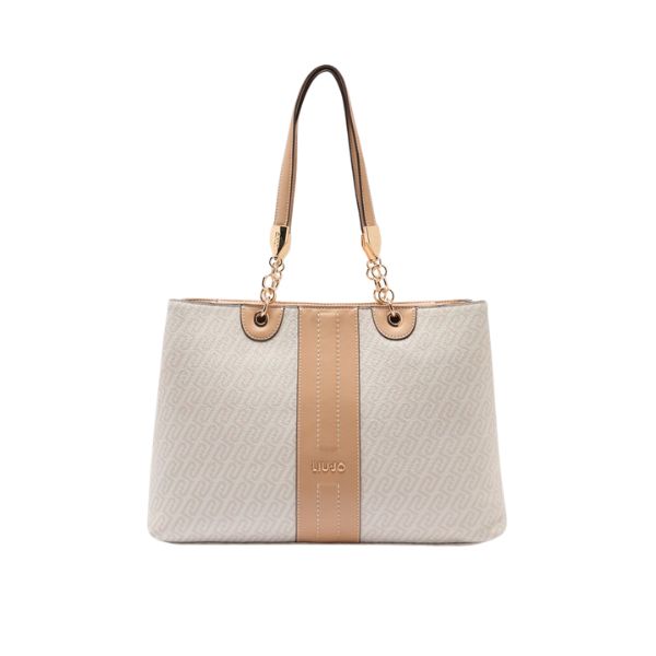 Liu Jo borsa a spalla con logo all over Cipria