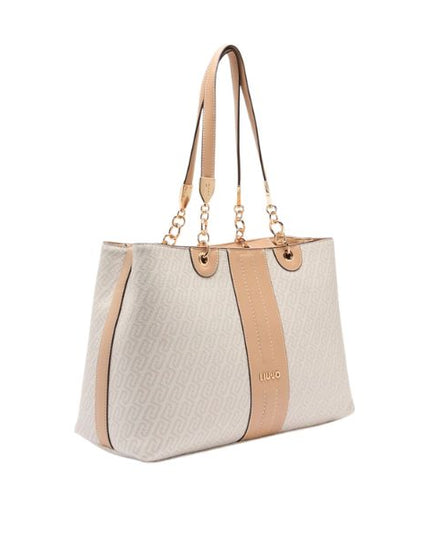 Liu Jo borsa a spalla con logo all over Cipria