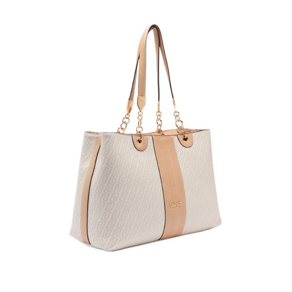 Liu Jo borsa a spalla con logo all over Cipria