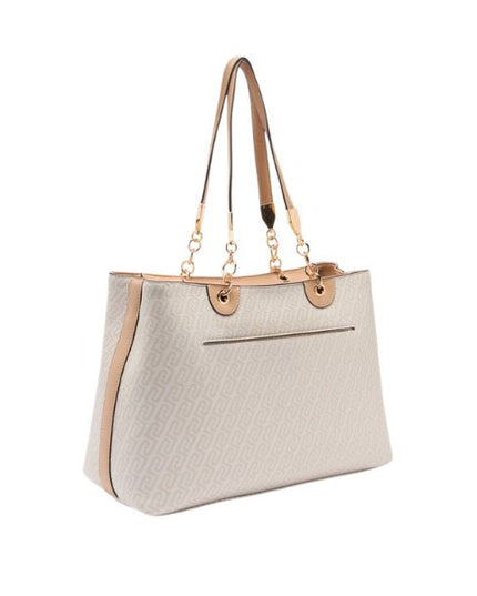 Liu Jo borsa a spalla con logo all over Cipria