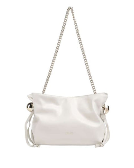 Liu Jo Riccy borsa a spalla piccola con coulisse e tracolla catena bianco