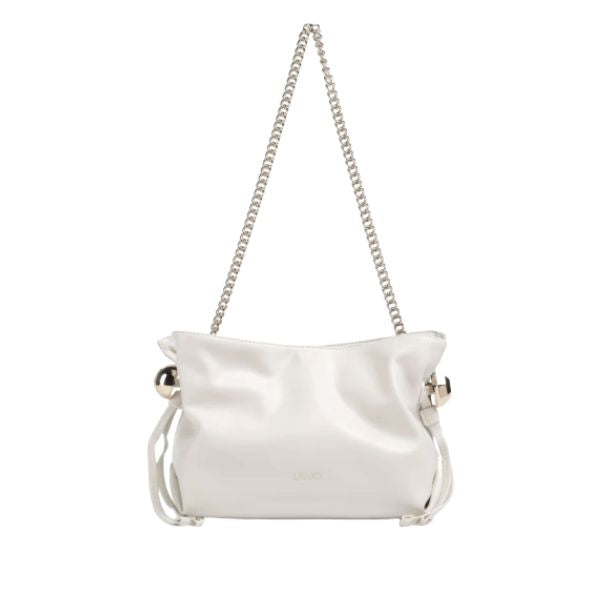 Liu Jo Riccy borsa a spalla piccola con coulisse e tracolla catena bianco