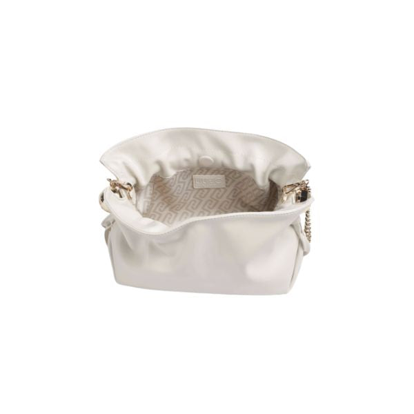 Liu Jo Riccy borsa a spalla piccola con coulisse e tracolla catena bianco