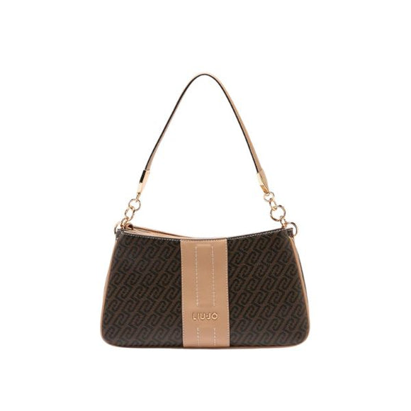 Liu Jo borsa a spalla con logo all over e fascia in pelle