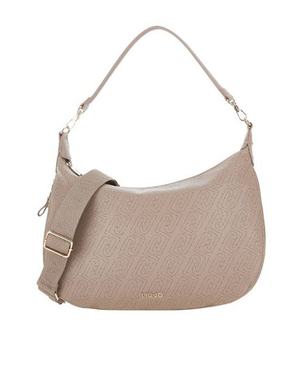 Liu Jo borsaa spalla grande con logo all over Mocha
