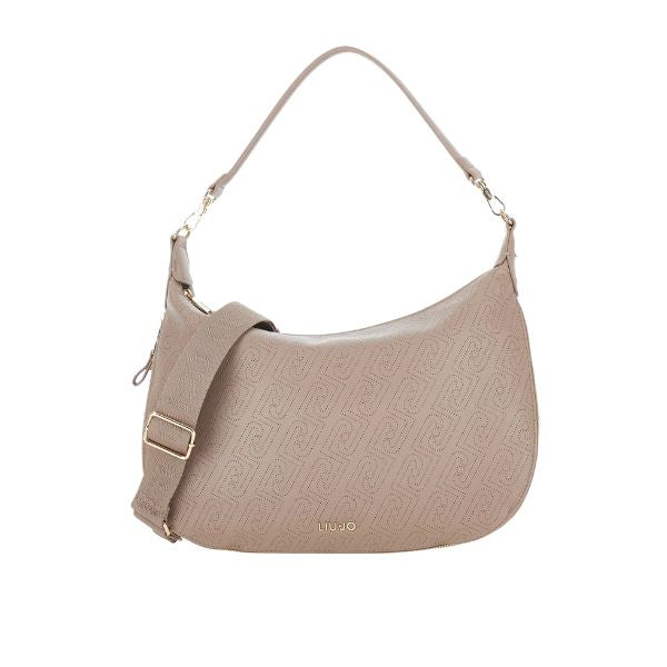 Liu Jo borsaa spalla grande con logo all over Mocha