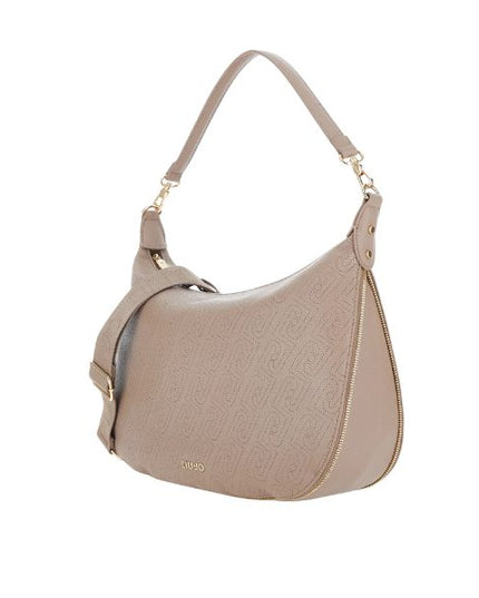 Liu Jo borsaa spalla grande con logo all over Mocha