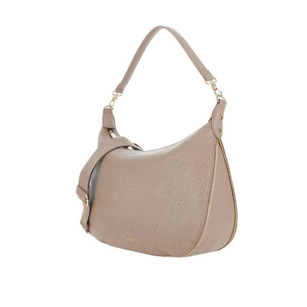 Liu Jo borsaa spalla grande con logo all over Mocha