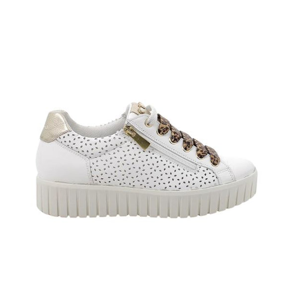 Igi&co sneakers traforate bianche con lacci e zip