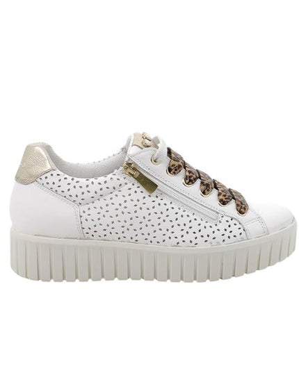 Igi&co sneakers traforate bianche con lacci e zip