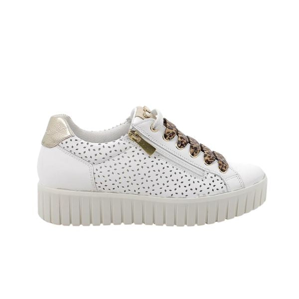Igi&co sneakers traforate bianche con lacci e zip