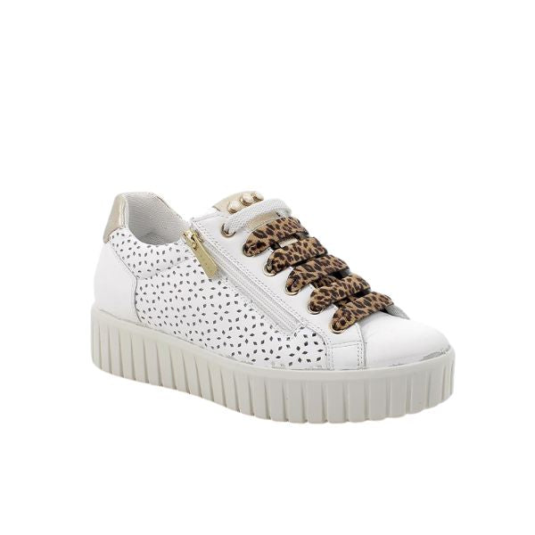 Igi&co sneakers traforate bianche con lacci e zip
