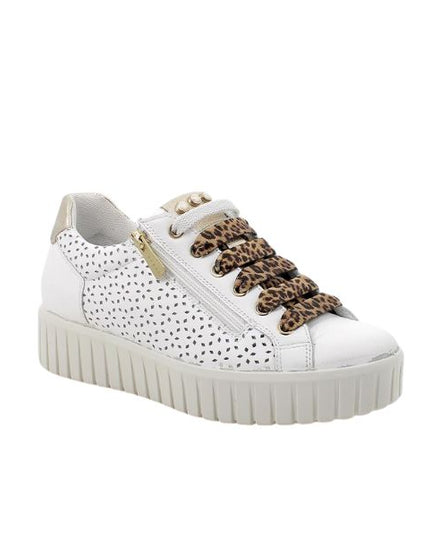 Igi&co sneakers traforate bianche con lacci e zip