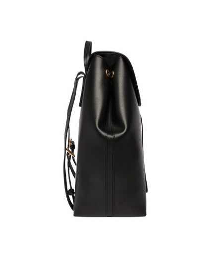 Calvin Klein zaino in pelle nera con coulisse e patta
