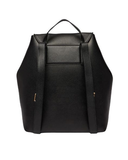 Calvin Klein zaino in pelle nera con coulisse e patta