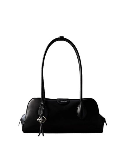 Calvin Klein borsa a spalla nera con ciondolo removibile