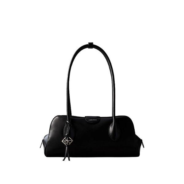 Calvin Klein borsa a spalla nera con ciondolo removibile