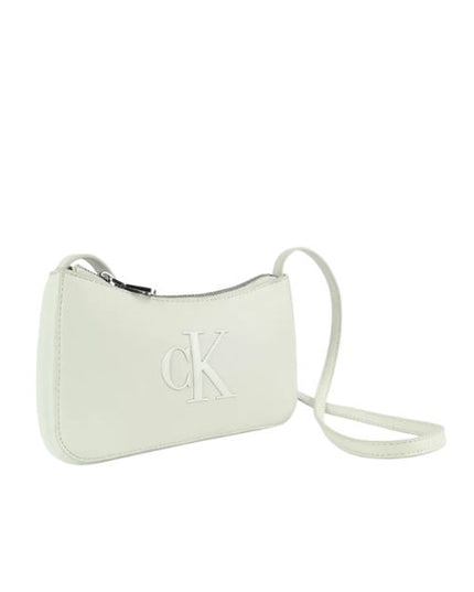 Calvin Klein mini bag a spalla con logo monogram bianca