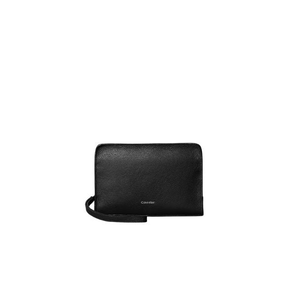 Calvin Klein pochette uomo in ecopeelle nera effetto bottalato