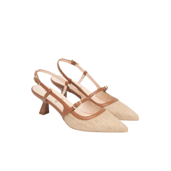 NERO GIARDINI sling-back con cinturino