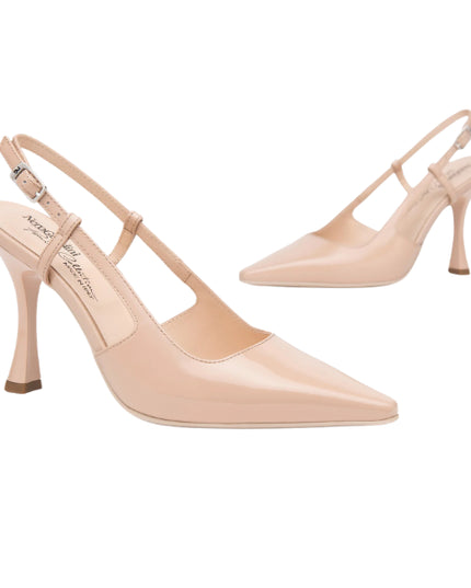 NERO GIARDINI slingback con tacco a rocchetto cipria