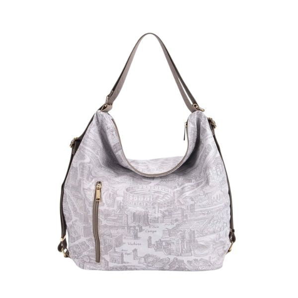Ynot? Gum borsa a spalla morbida convertibile in zaino Milk